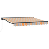 Manual Retractable Awning Orange, Grey and Blue 3.5 x 2 m 3420411