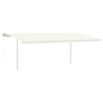 Awning Post Set White 600x245 cm Iron 315095