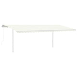 Awning Post Set White 600x245 cm Iron 315095
