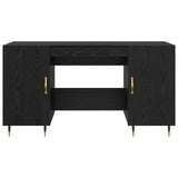 Desk with Shelf Black oak 140 x 50 x 75 cm Engineered wood 879524