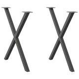 Dining Table Legs X-Shaped 2 pcs Anthracite 80x cm Steel 4012922