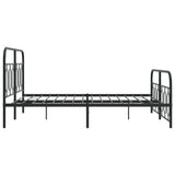 Metal Bed Frame without Mattress with Footboard Black 150x200cm 377137