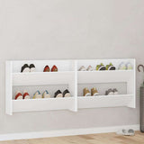 Wall Shoe Cabinet 2 pcs White 80x18x60 cm Engineered Wood 806742