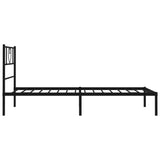 Metal Bed Frame without Mattress with Headboard Black 90x190cm 355455