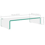 ZNTS TV Stand/Monitor Riser Glass Clear 70x30x13 cm 244128