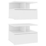Floating Nightstands 2 pcs White 40x31x27cm Engineered Wood 800406