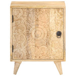 ZNTS Carved Bedside Cabinet 40x30x50 cm Solid Mango Wood 320232