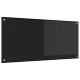 Kitchen Backsplash Black 110 x 50 cm Tempered Glass 42001299