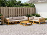 Sofa Set 6 pcs Natural Solid Acacia Wood 3417224