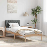 Bed frame Brown and dark grey 80 x 200 cm Solid pine wood 878640