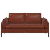 2-Seater Sofa Shiny Brown 188 x 81 x 89 cm Faux Leather 42048628