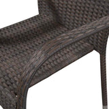 Stackable Outdoor Chairs 6 pcs Poly Rattan Brown 310086