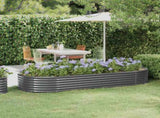 Garden Raised Bed Galvanised Steel 249x100x36 cm Anthracite 318996