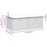 2 Piece Garden Sofa Set with Cushions Grey Poly Rattan Acacia 3328674