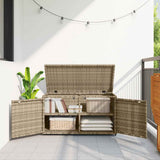 Garden Storage Cabinet Beige 110x55x60.5 cm Poly Rattan 365570