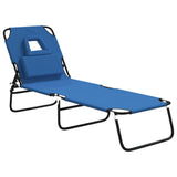 Sun Lounger Blue Oxford fabric, Powder-coated steel Standard 360175