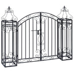 ZNTS Ornamental Garden Gate Wrought Iron 122x20.5x100 cm 49419