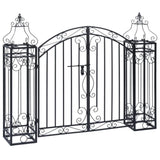ZNTS Ornamental Garden Gate Wrought Iron 122x20.5x100 cm 49419