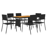 Outdoor Dining Set Black PE rattan Large Ergonomic 3120097