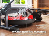 Water Rowing Machine with Wheels, Vertical Storage, Adjustable Resistance, for Strength, Cardio T3398P376847
