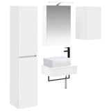 Bathroom Furniture Set 5 pcs White Engineered Wood and Glass 3407263