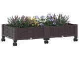 Garden Planter with Wheels Brown 80 x 40 x 29 cm PP 3422954