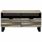 Coffee Table Beige and Black 80 x 54 x 40 cm Solid Acacia wood 4017985