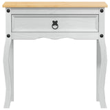 Console table with Drawer White 73 x 35 x 73 cm Solid Pine Wood 42024944