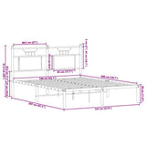 Bed Frame without Mattress Sonoma Oak 140x200 cm Engineered Wood 4106793