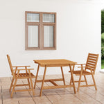 ZNTS 3 Piece Garden Dining Set Solid Acacia Wood 3057842