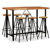 Bar Set 7 Pieces Solid Acacia and Reclaimed Wood 275134