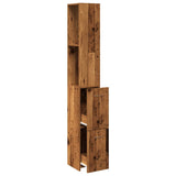 Bathroom Cabinet Old Wood 25x25x170 cm Engineered Wood 856652