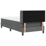 Box Spring Bed with Headboard Dark Grey 190 x 90 cm Fabric 3341077