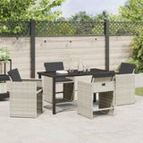 Garden Dining Set 5 pcs Light Grey Poly Rattan 3380706