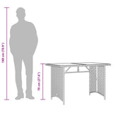 Garden Table with Wooden Top Grey 110x68x70 cm Poly Rattan 366356