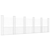 U-shape Gabion Basket with 6 Posts Iron 620x20x200 cm 151293