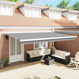 Awning Frame Manual White 500 x 300 cm Aluminium 145697