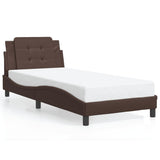 Bed Frame without Mattress "Zadar" Brown 90x190 cm Single Faux Leather 3208151