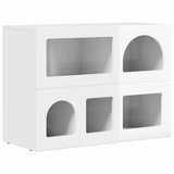 Sideboard High Gloss White 80.5 x 35 x 59 cm Engineered Wood 891328
