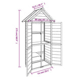 Garden Tool Shed Grey 89x52,5x175 cm Solid Wood Pine 172244