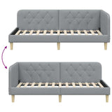 Corner Bed Frame with Headboard Light Grey 90 x 200 cm Fabric 42016569