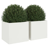 Planters 2 pcs White 32x30x29 cm Steel 841538
