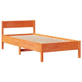 Bed Frame without Mattress Wax Brown 100x200 cm Solid Wood Pine 3306935