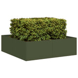 Planter Olive Green 100x100x30 cm Steel 860811
