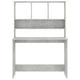 800391 Desk with Shelves Concrete Grey 110x45x157 cm Engineered Wood