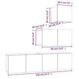 4 Piece TV Cabinet Set Smoked Oak Engineered Wood 3120317