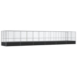 Aviary with Extension Silver 1246x207x212 cm Steel 3214276