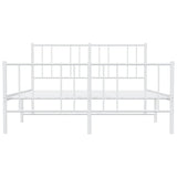 Metal Bed Frame without Mattress with Footboard White 160x200cm 352550