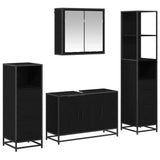 Bathroom Furniture Set 4 pcs Black Oak Engineered Wood 3402484