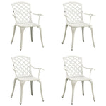 ZNTS Garden Chairs 4 pcs Cast Aluminium White 315575